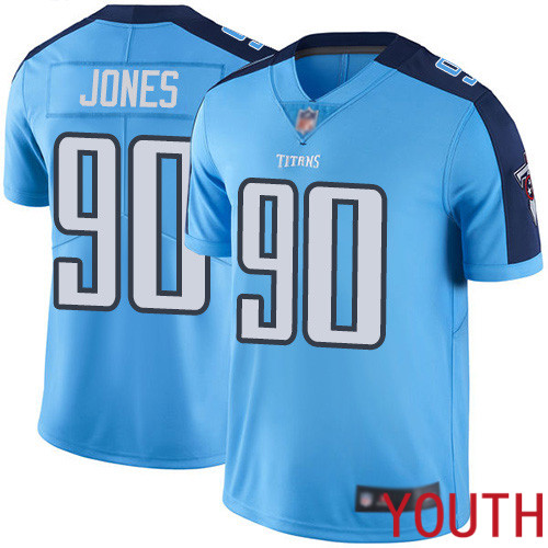 Tennessee Titans Limited Light Blue Youth DaQuan Jones Jersey NFL Football #90 Rush Vapor Untouchable